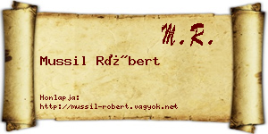 Mussil Róbert névjegykártya